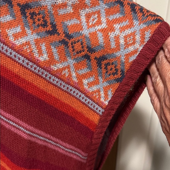 Eddie Bauer Knit Drape Phoenix Vest Womens XL Aztec Tribal Indian Fall colors - Picture 8 of 11